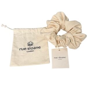 NEW Rue Sloane London Chou Super Scrunchie Cream Oversized Statement Hair Tie